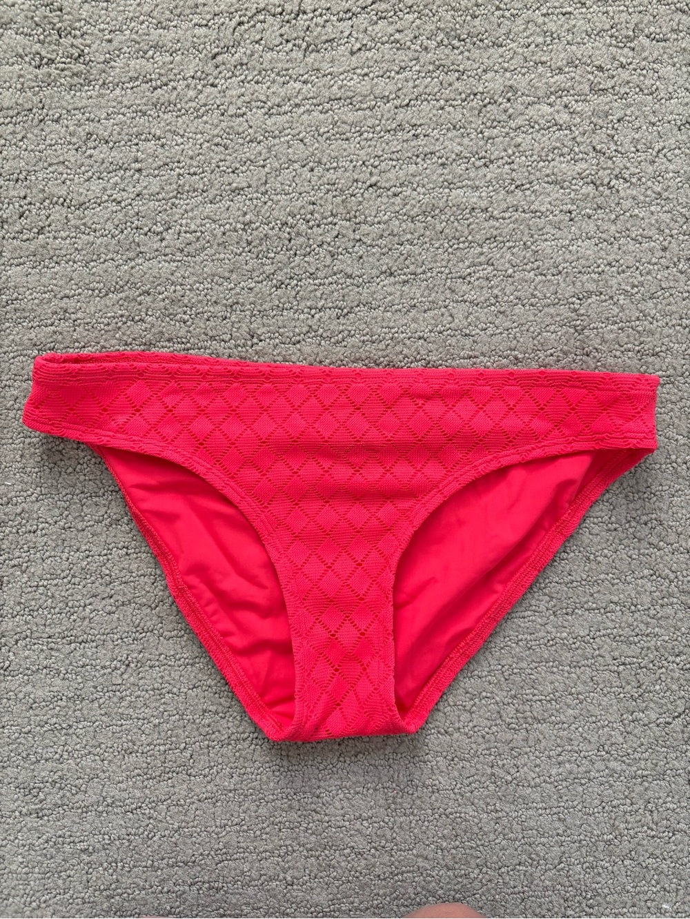 aerie Bright Pink Textured Bikini Bottoms